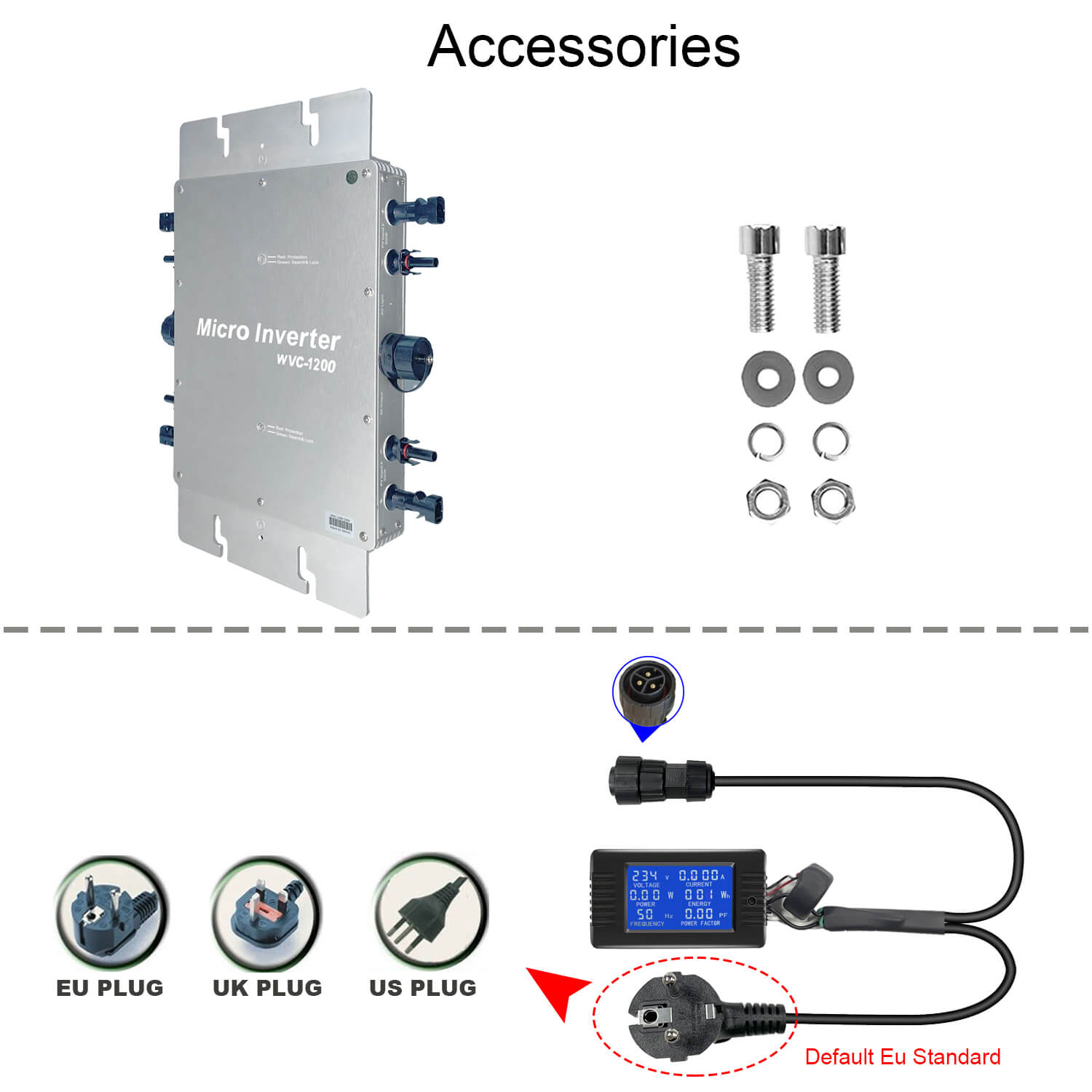 1200Watt 28-50V DC to 230VAC Solar Micro Grid Tie Inverter