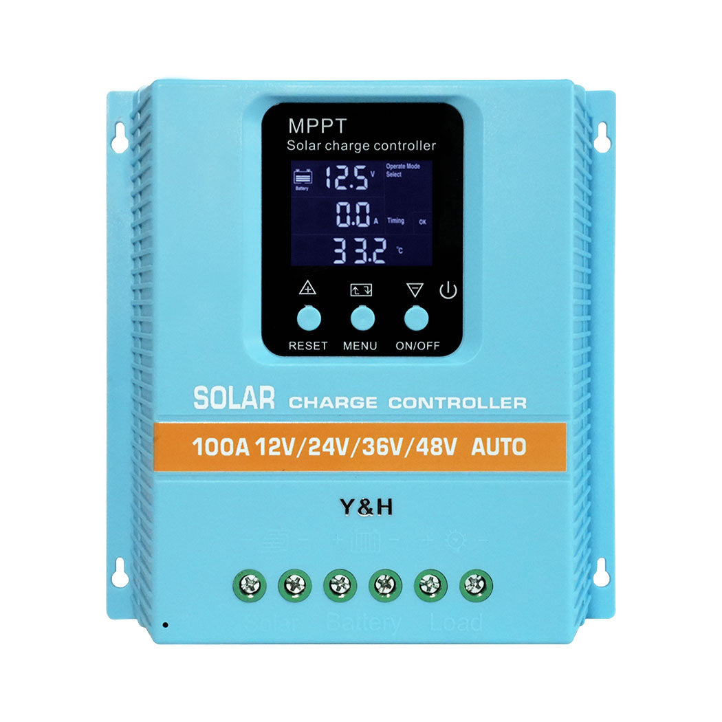 MPPT 60A/80A/100A Solar Charge Controller 12V 24V 36V 48V LCD Display Battery Intelligent Regulator Max 100V Input Dual USB for Lead-acid/Lithium