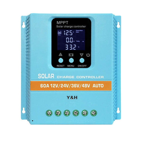 Y&amp;H 60A/80A/100A MPPT Solarladeregler 12V 24V 36V 48V LCD-Display Batterie Intelligenter Regler Max 100V Eingang Dual USB für Blei-Säure/Lithium