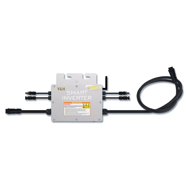 Microinversor para conexión a red de 1000 W Y&amp;H con comunicación WIFI, resistente al agua, MPPT, apilable, CA 110 V/220 V, salida de onda sinusoidal pura automática
