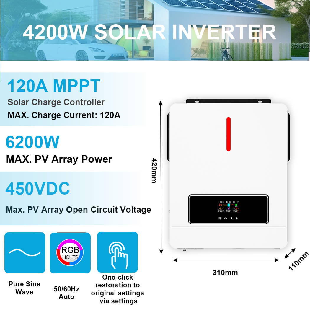 Aninerel Hybrid Wechselrichter 4,2kW 24V - Mit WiFi & MPPT Für Solaranlagen