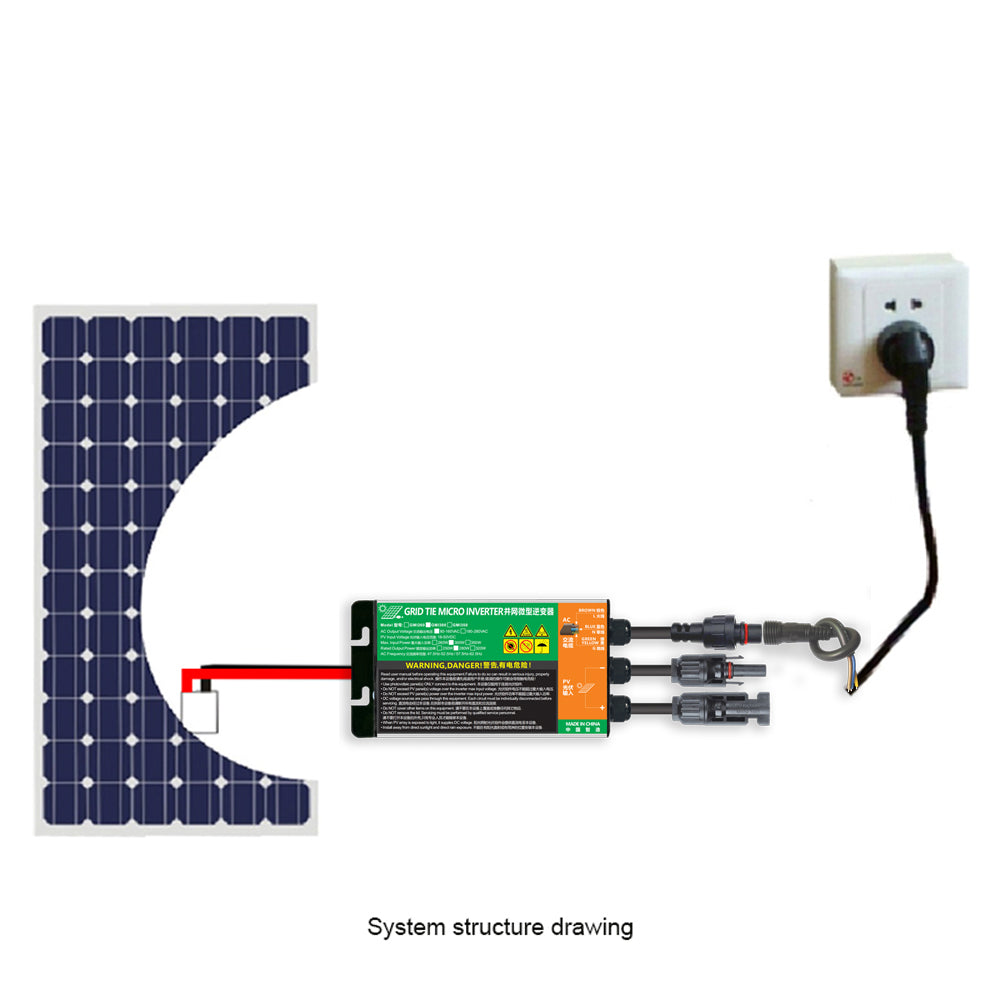 350Watt Solar Grid Tie Microinverter MPPT Pure Sine Wave DC18-50V Input AC190-260V Output ﻿
