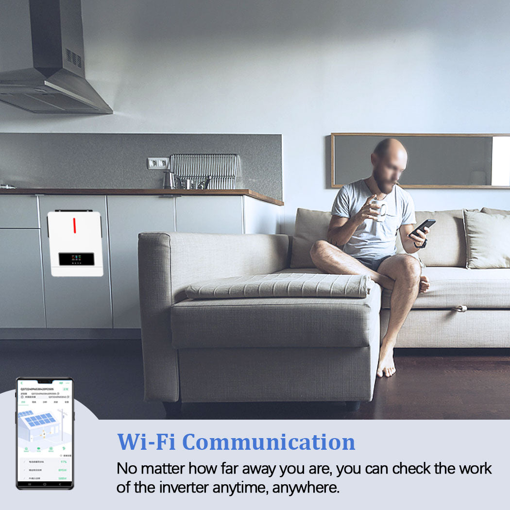 Y&H 6.2KW 48V Solar Hybrid Inverter Pure Sine Wave MPPT 120A Solar Charger Max PV Power 6500W Input support WiFi Communication