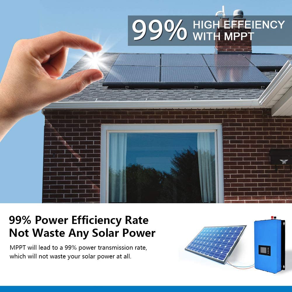 2000Watt Solar Grid Tie Inverter with Power Limiter Sensor Pure Sine Wave MPPT DC45-90 to AC220V ﻿