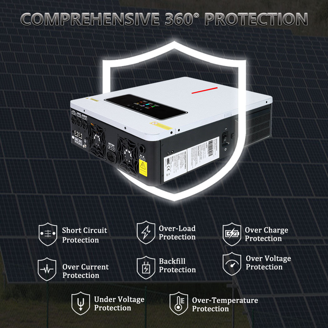 Y&H 3600W 24V Solar Hybrid Inverter Pure Sine Wave MPPT 120A Solar Controller Two AC Output, Max PV Power 4200W Input ﻿