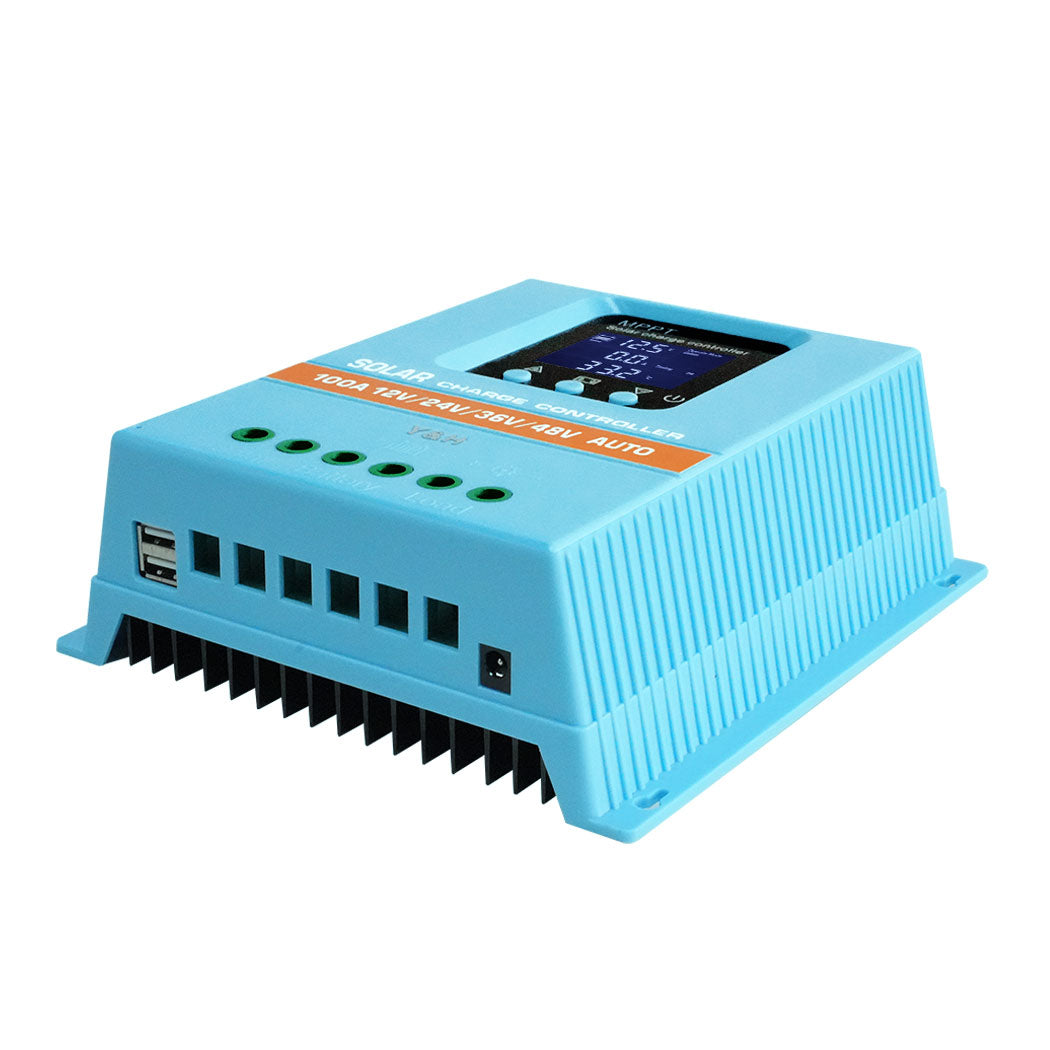 MPPT 60A/80A/100A Solar Charge Controller 12V 24V 36V 48V LCD Display Battery Intelligent Regulator Max 100V Input Dual USB for Lead-acid/Lithium