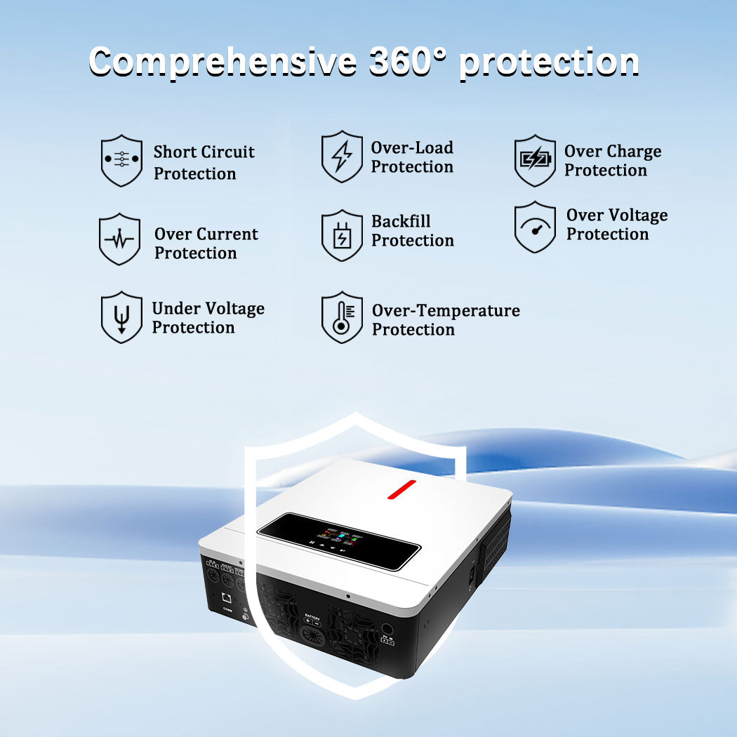 Y&H 6.2KW 48V Solar Hybrid Inverter Pure Sine Wave MPPT 120A Solar Charger Max PV Power 6500W Input support WiFi Communication